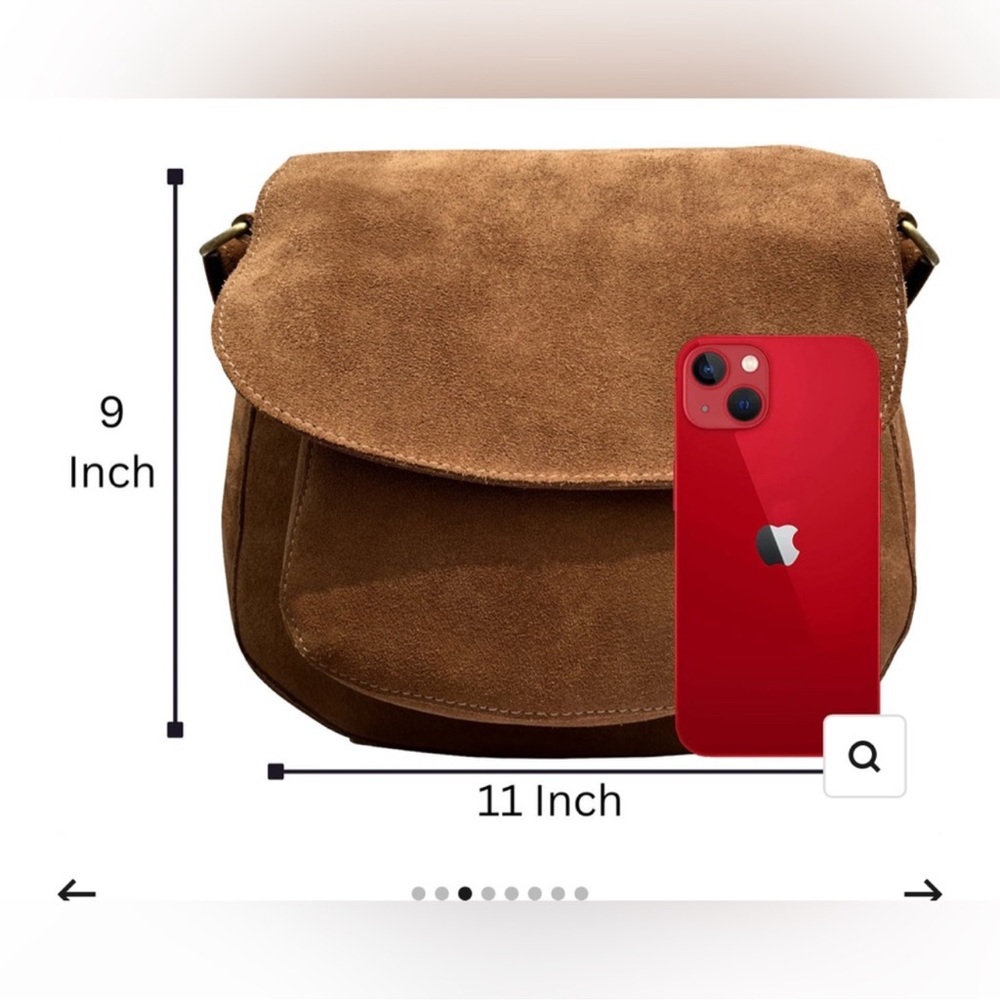 RUSTIC TOWN Suede Leather Shoulder Bag Crossbody Saddle Women Purse - Picture 13 of 13